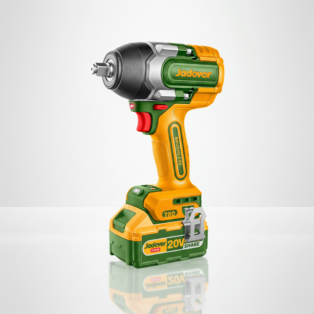 Jadever Brushless Cordless Impact Wrench 20V 780N.m — Clean Single Object