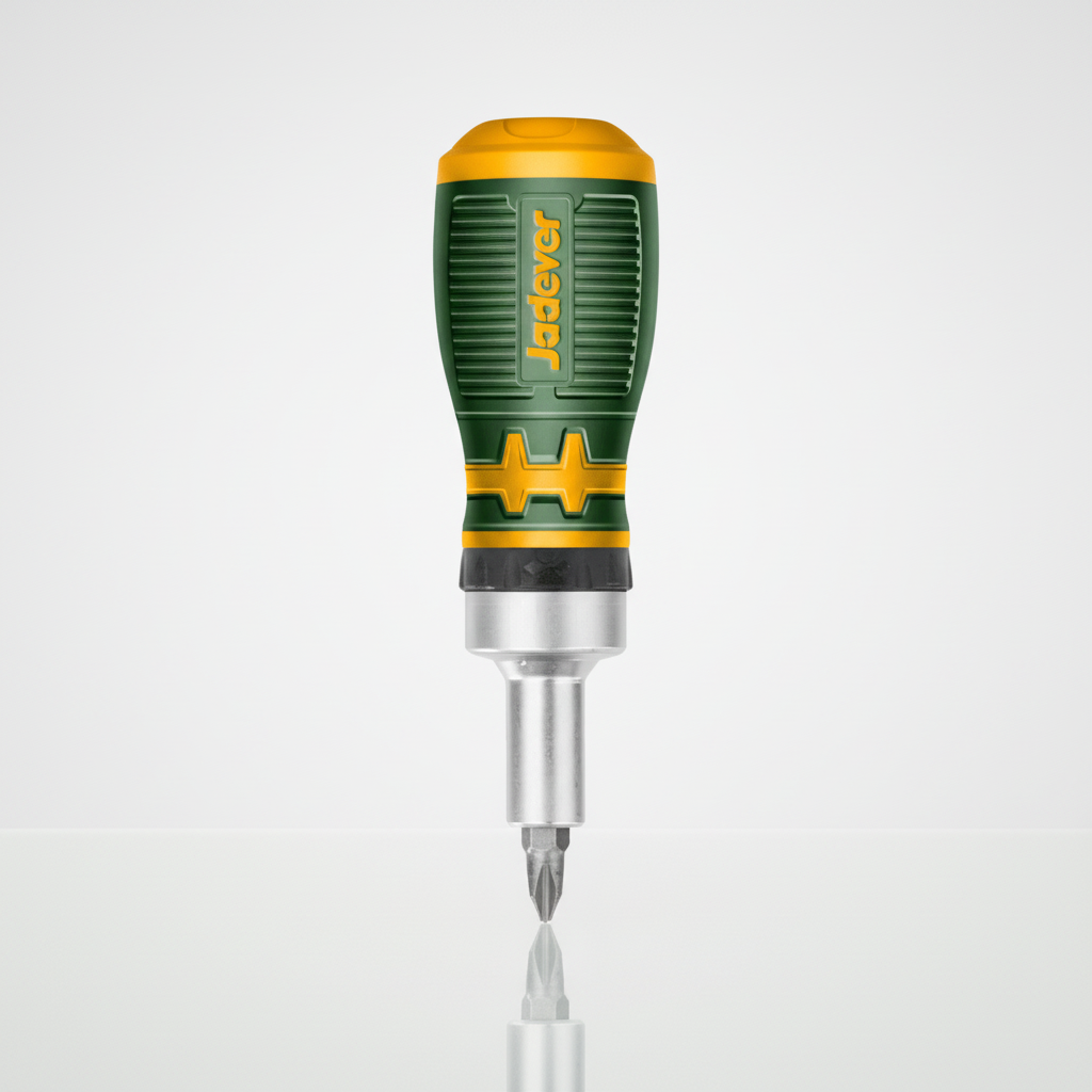 Jadever Stubby Ratchet Screwdriver 8-in-1 — Clean Single Object