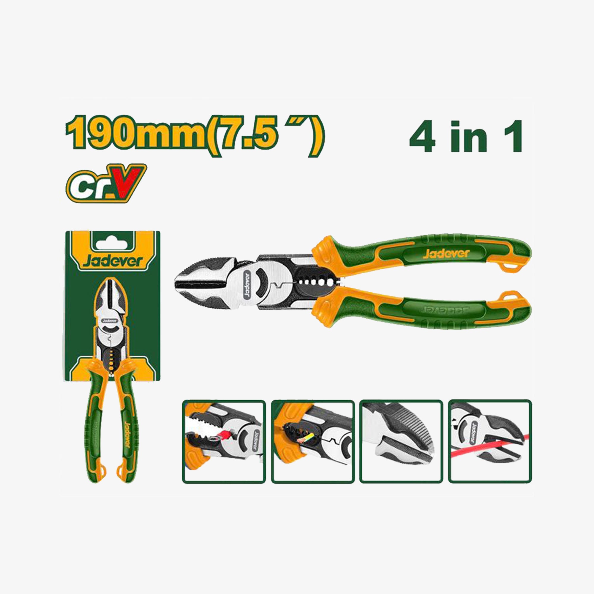 Jadower pliers with packaging and illustrations on a white background