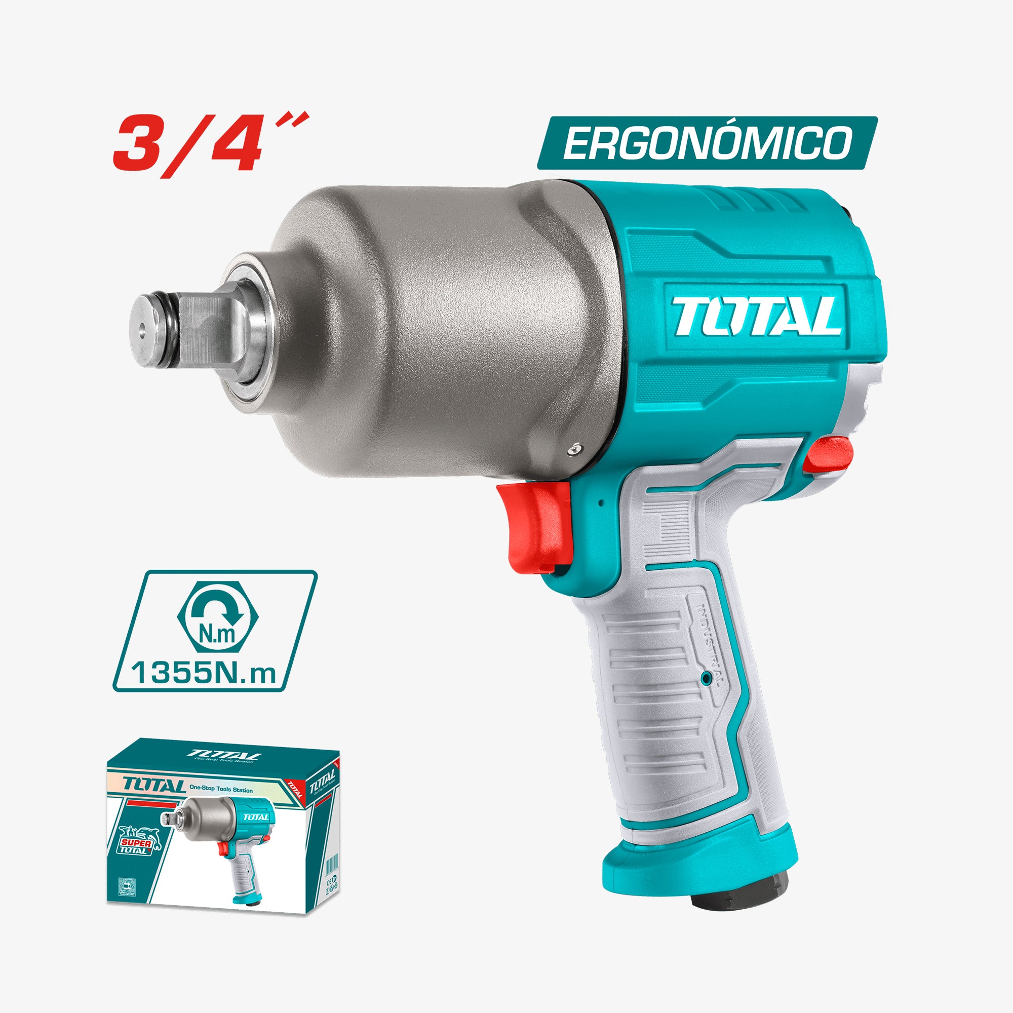 Total impact wrench with packaging on a white background
