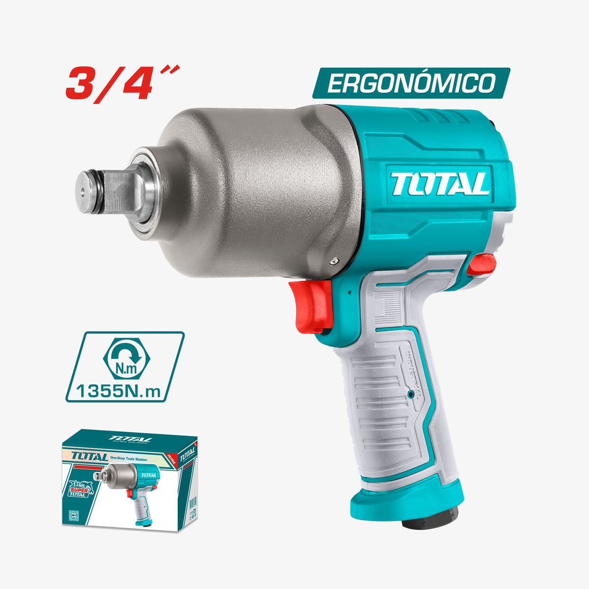 Total impact wrench with packaging on a white background