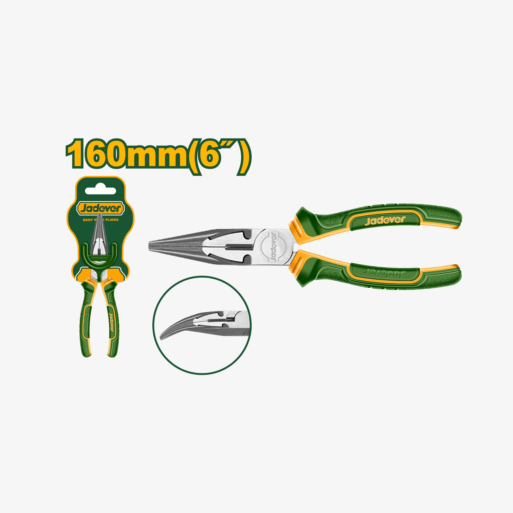 Pair of pliers with green and yellow handles on a white background, featuring the brand 'Judaiver'.