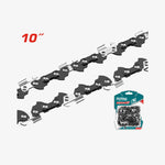 Saw chain set with packaging on a white background