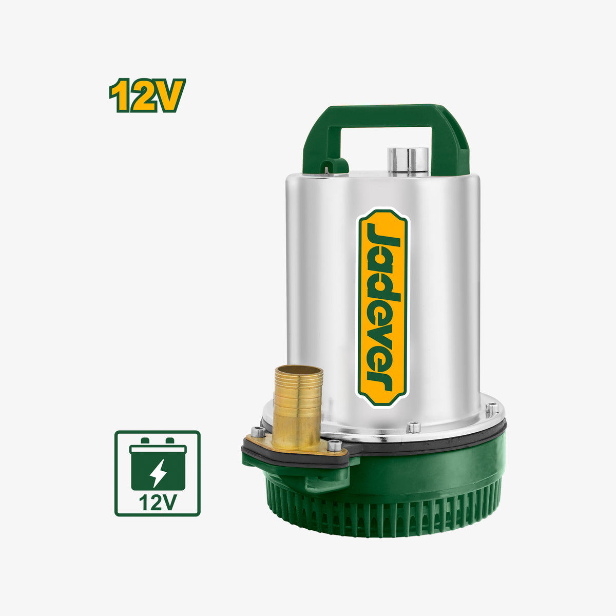 12V submersible pump with Jadever branding on a white background