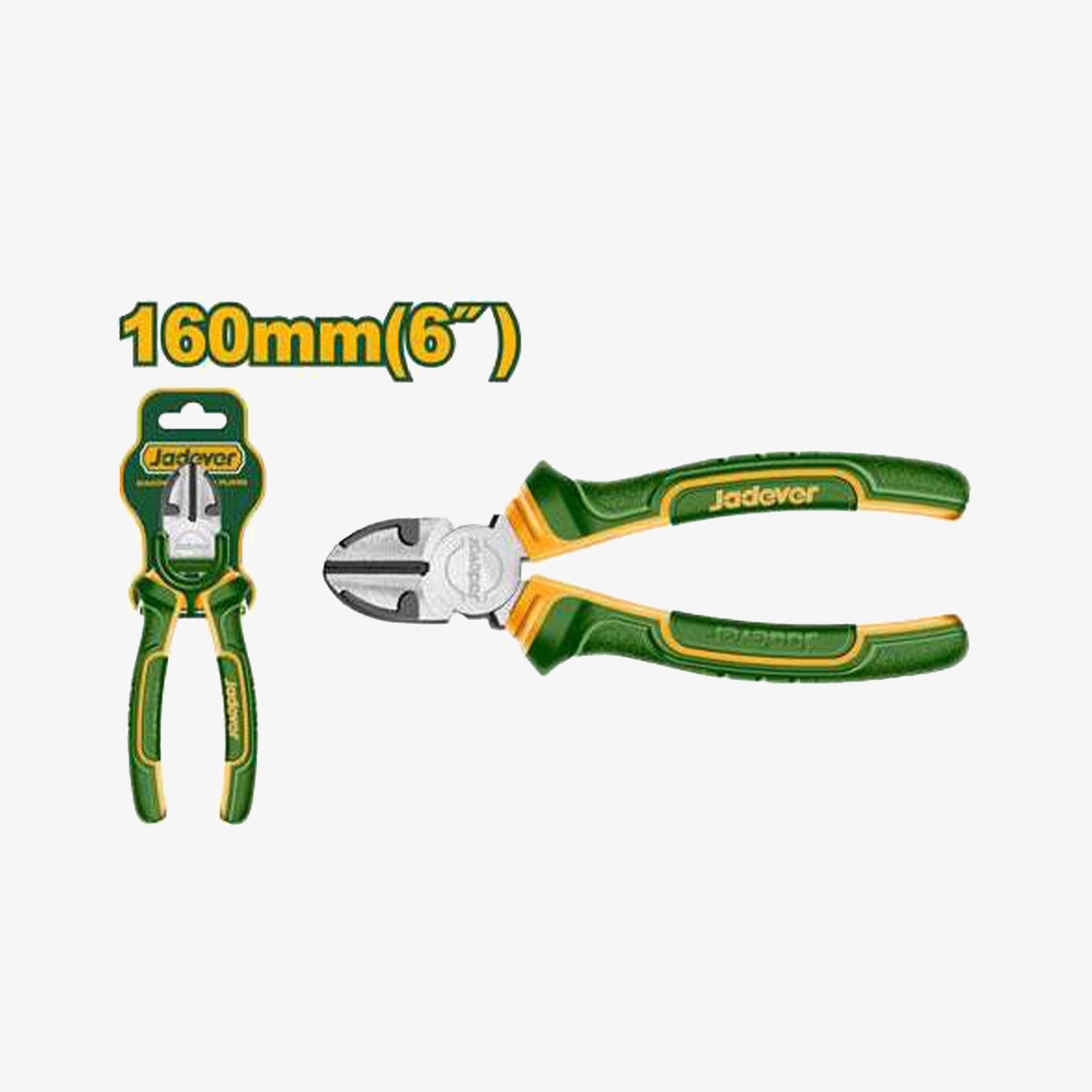 Green and yellow pliers with 'Jadover' branding on a white background