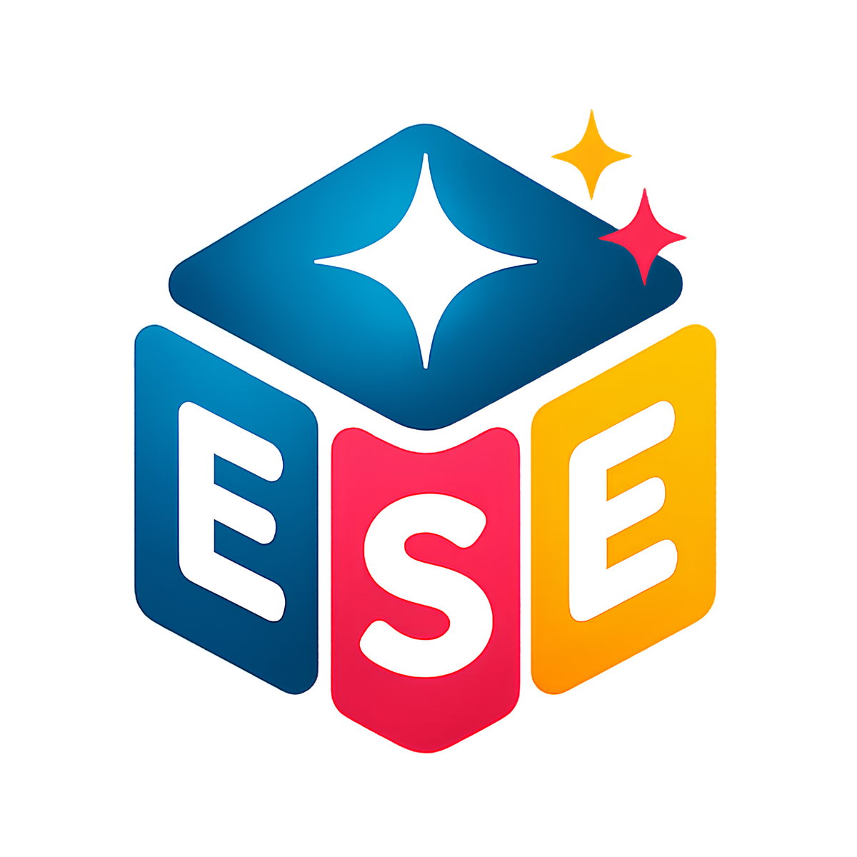 Colorful logo with 'ESE' letters on a white background