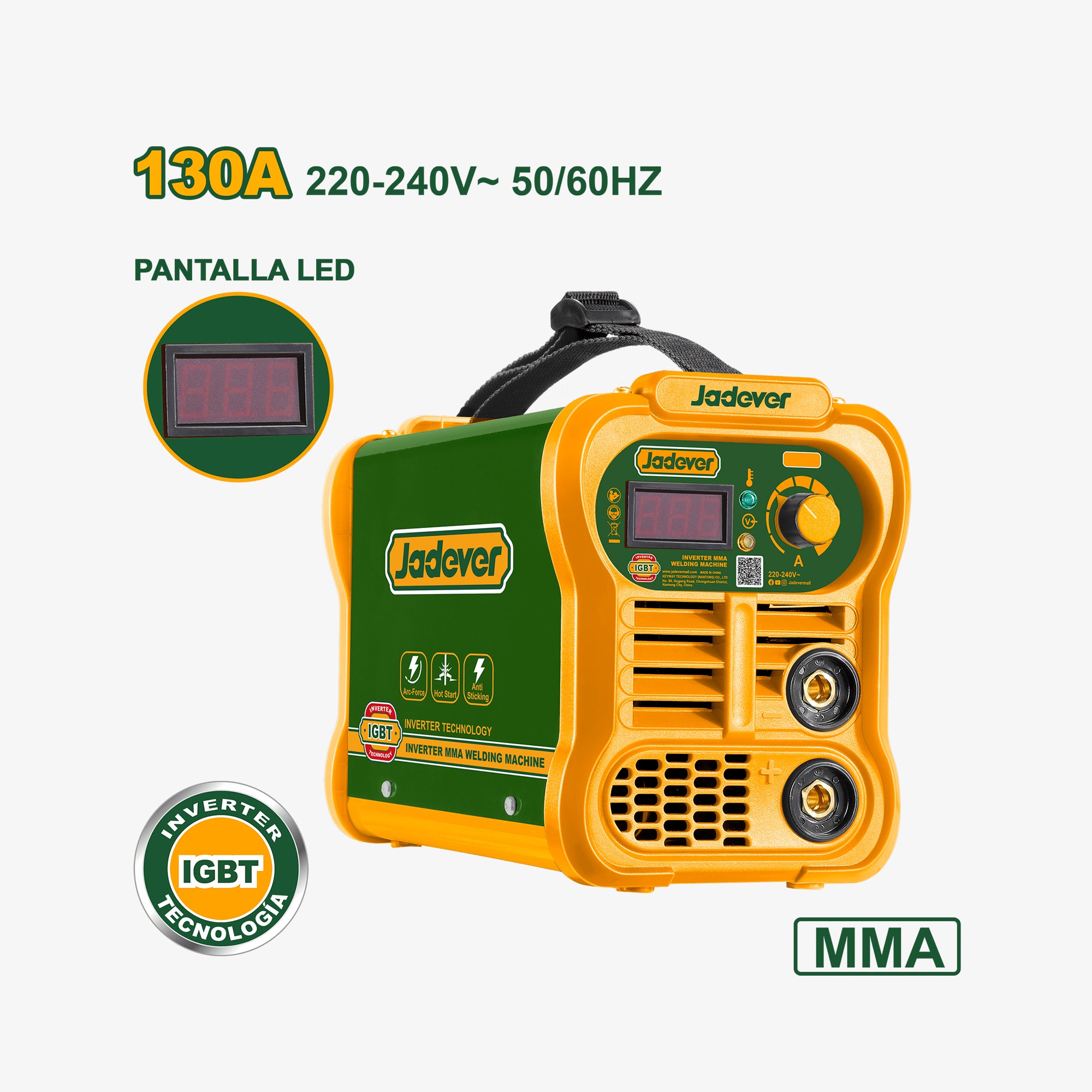 Jadover welding machine with specifications on a white background
