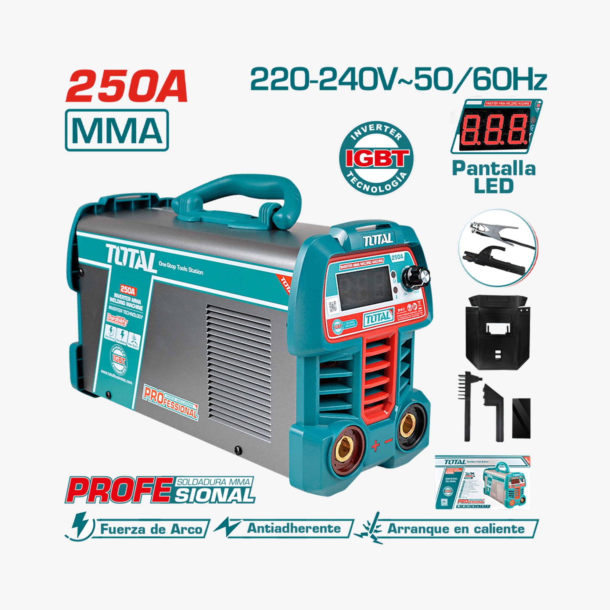 Welder machine with specifications and features on a white background