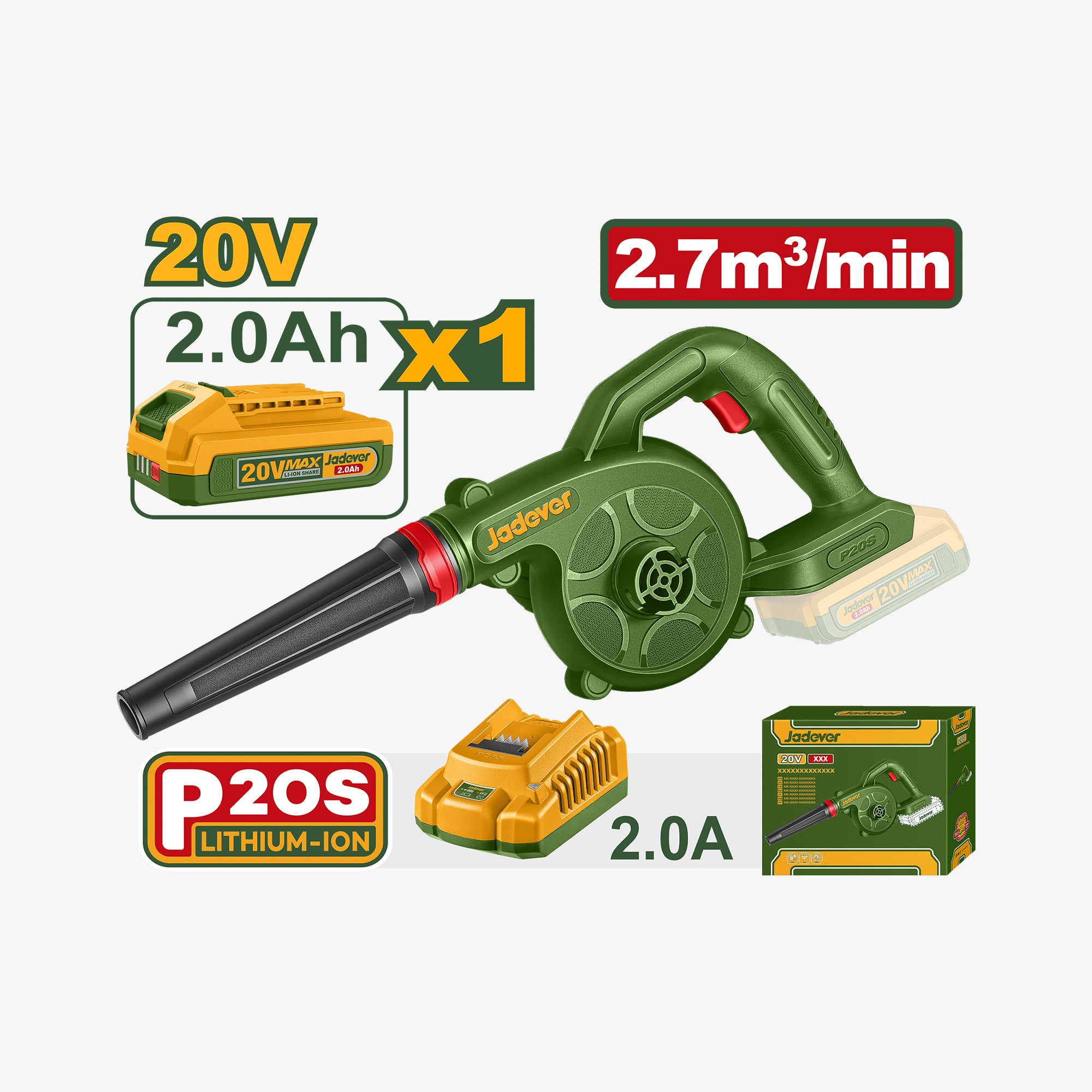 Cordless Blower 20V 2.7m³/min