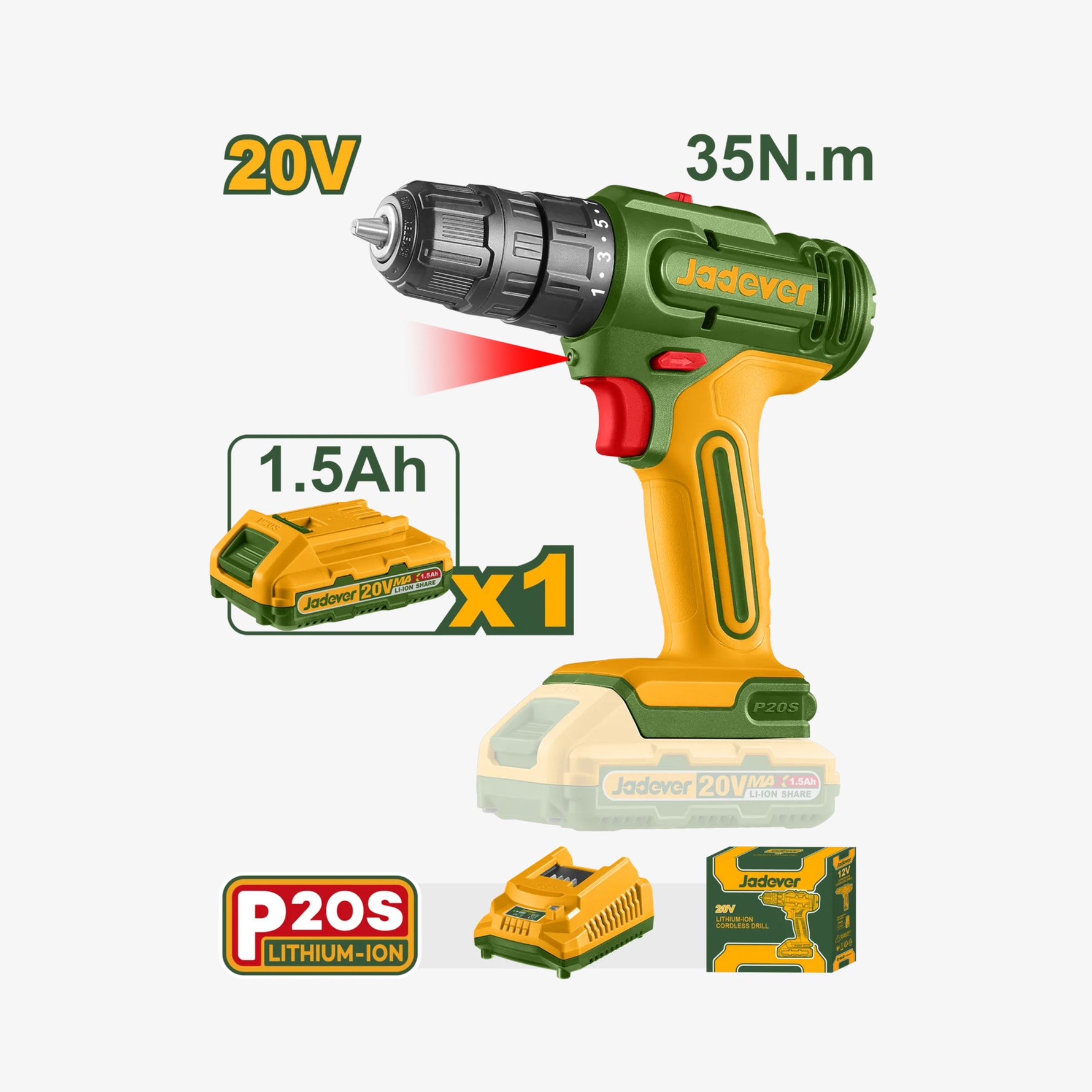 Cordless Drill 20V 35Nm