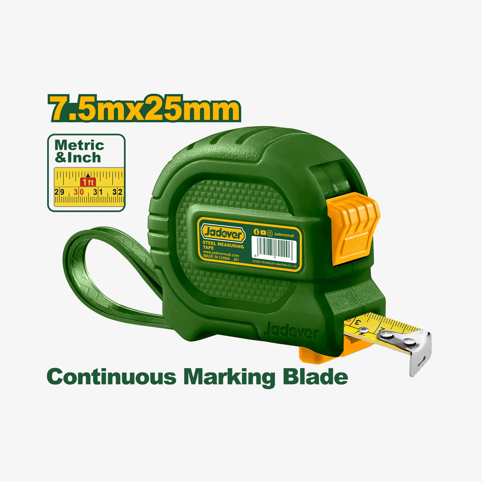 Steel Measuring Tape 7.5m x 25mm