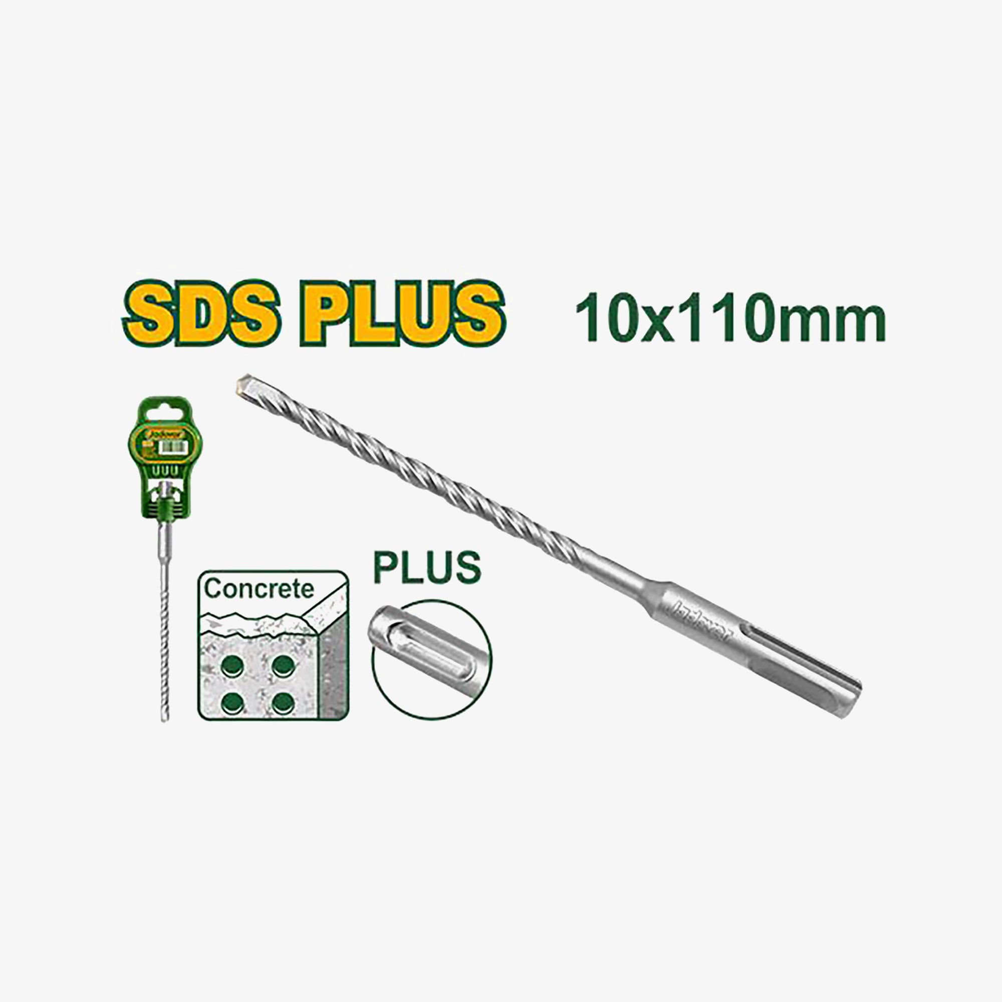 Drill bit with SDS Plus head on a white background