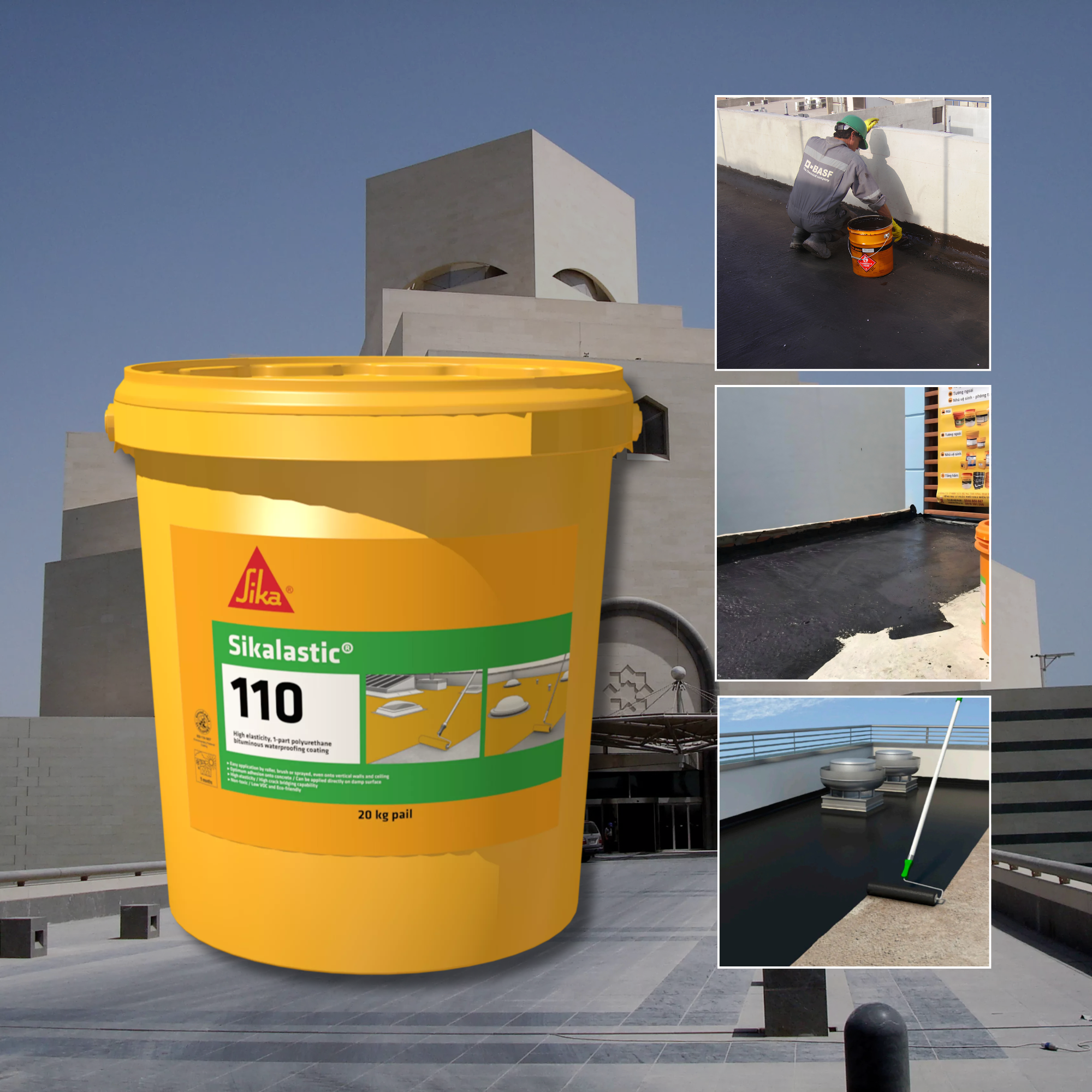 High elasticity, one part polyurethane bituminous waterproofing coating