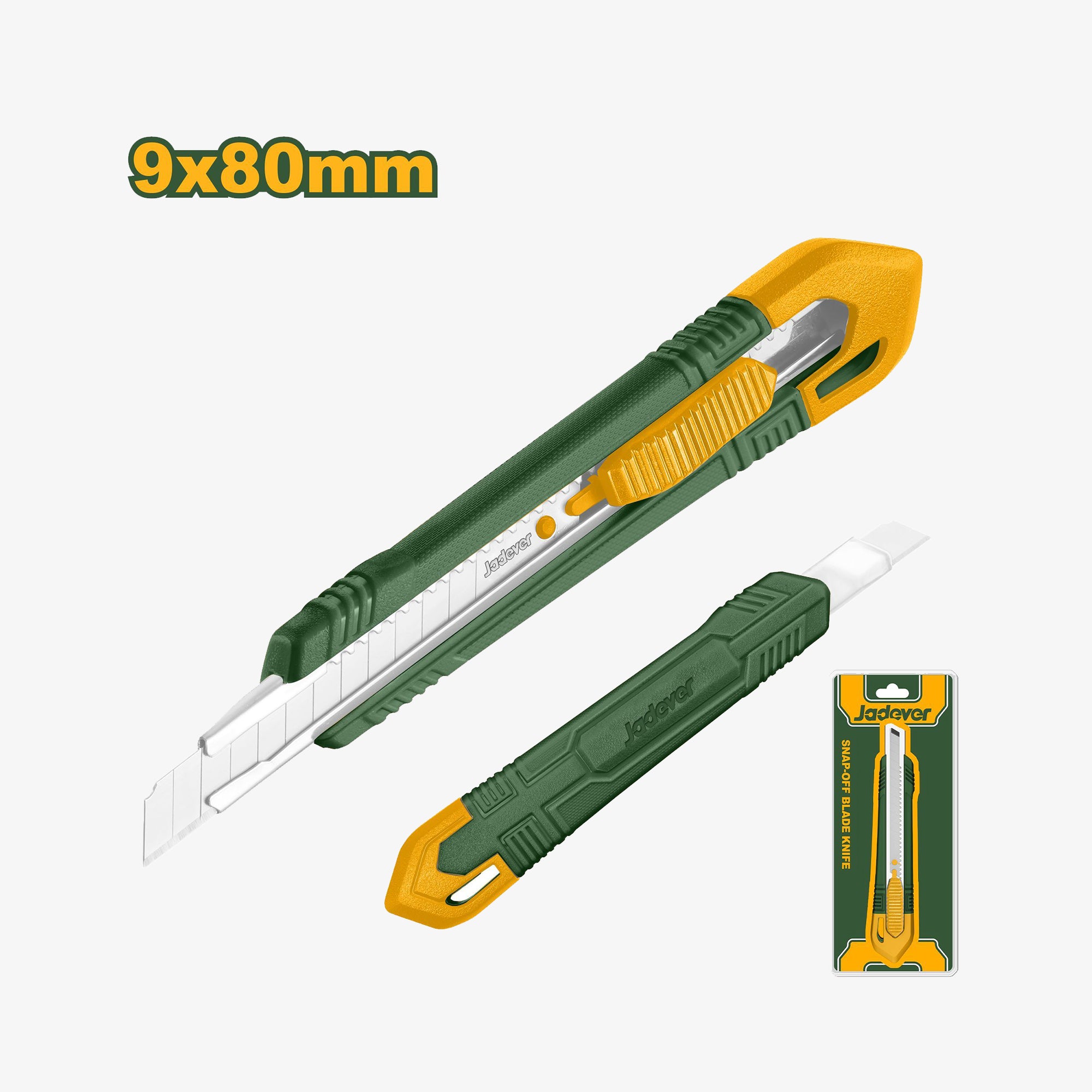 Green and yellow cutter with a separate blade on a white background, featuring the brand 'Judever'.