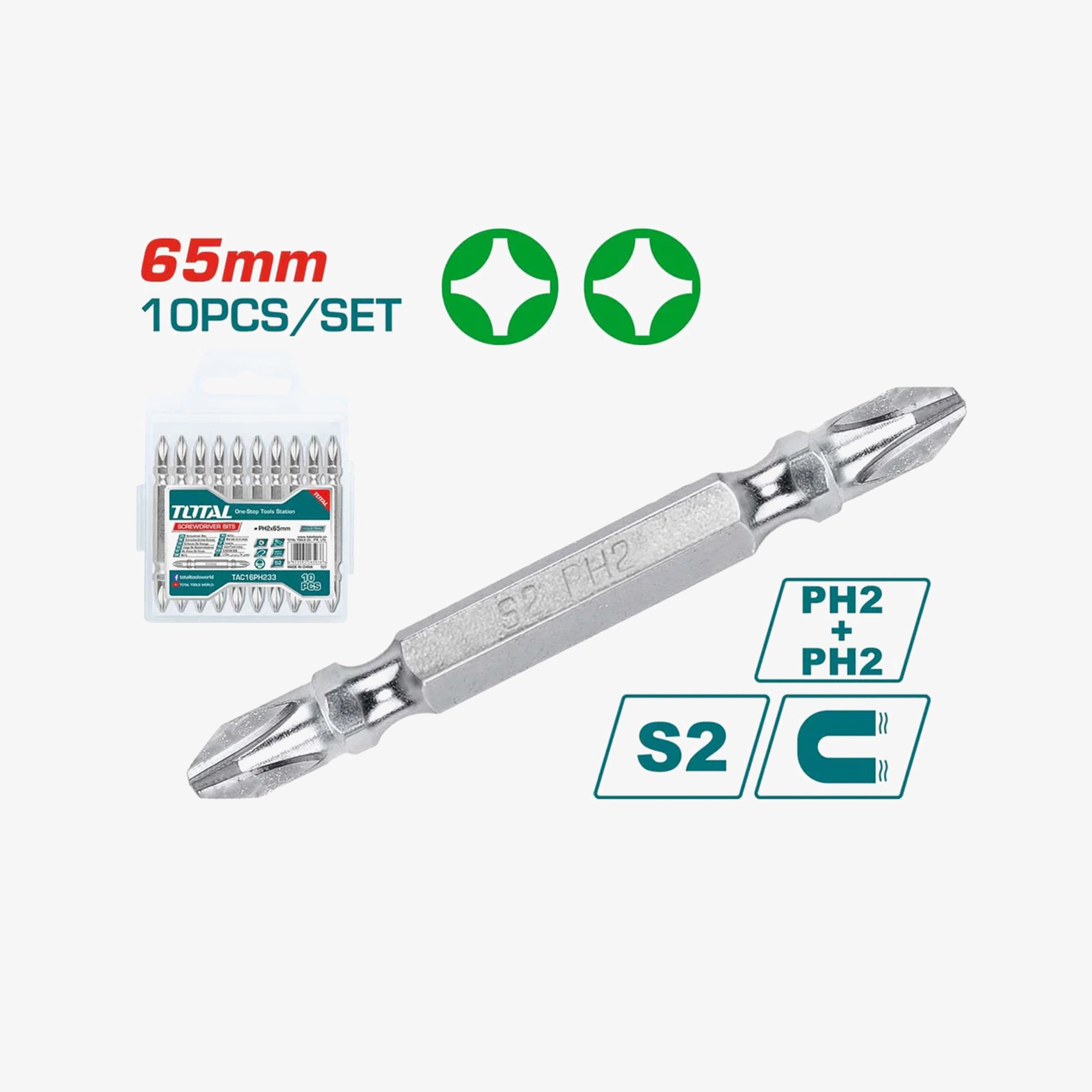 10 Pcs Screwdriver Bit Set TAC16PH233