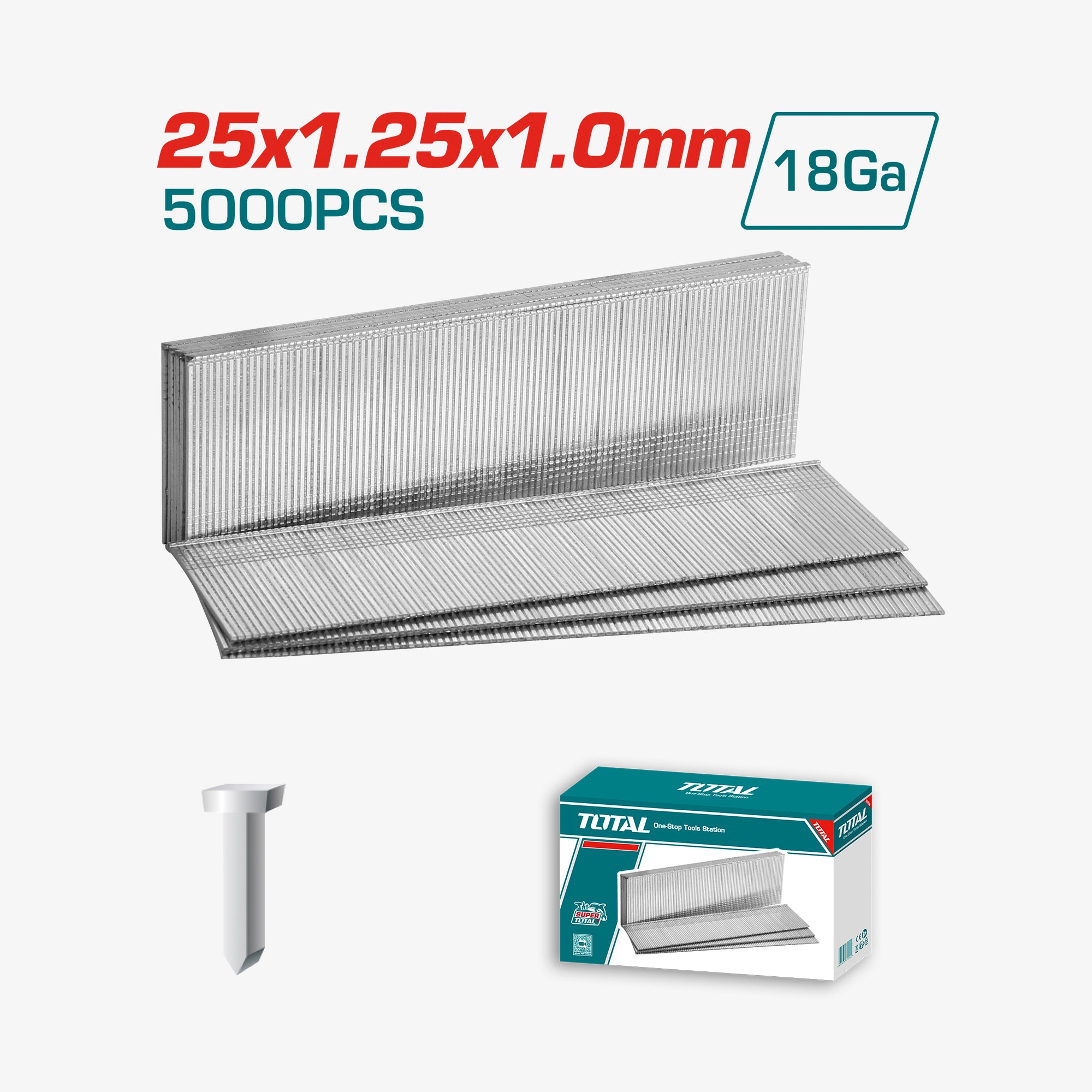 TOTAL Brad Nail 25mm 5000 pcs