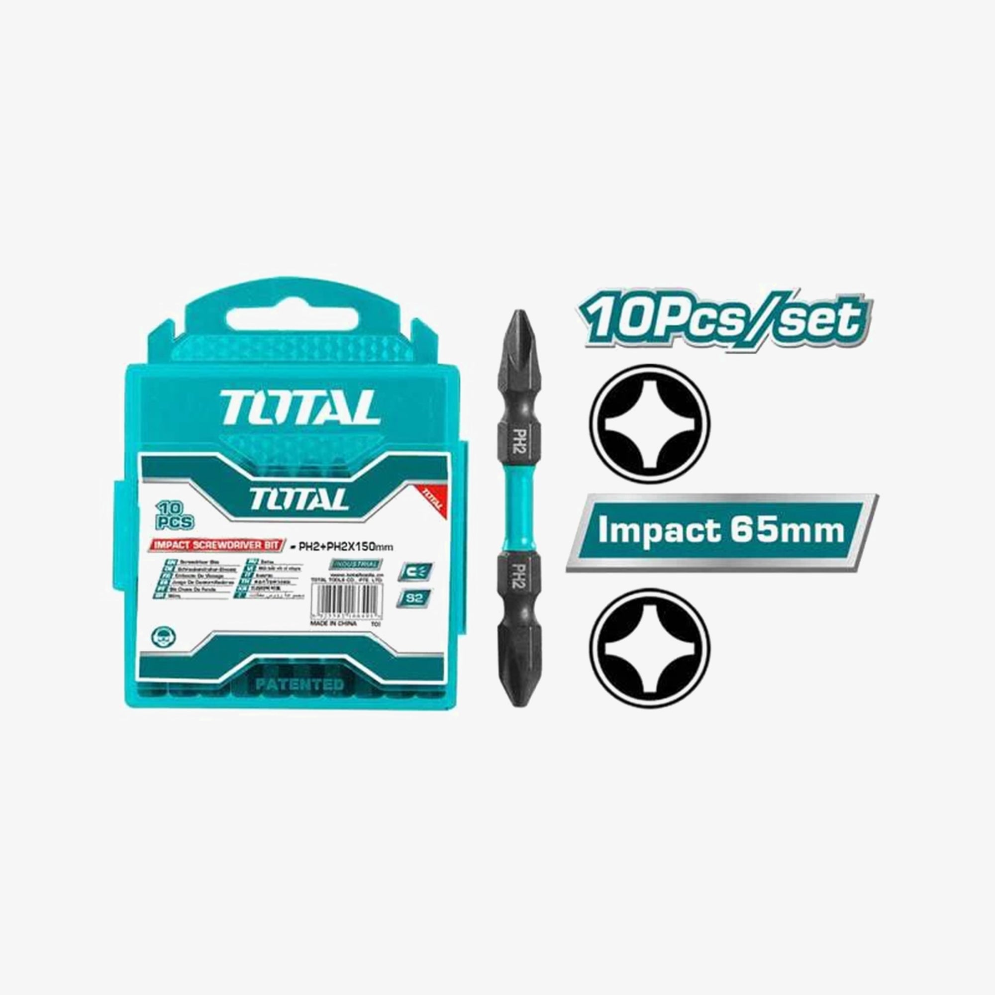 10 Pcs Impact Screwdriver Bit Set TACIM16PH233