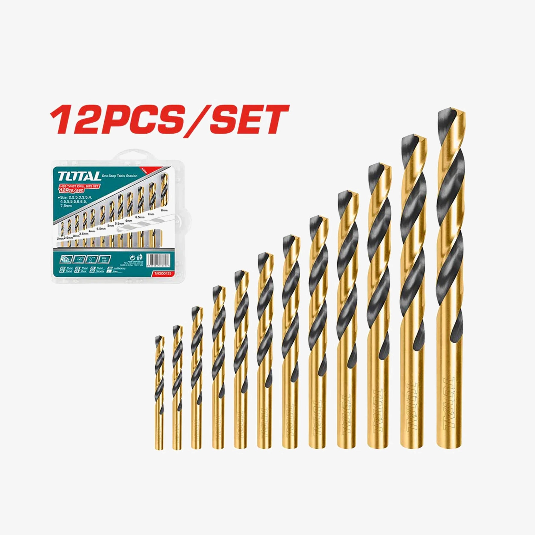 6 Pcs HSS Twist Drill Bits Set TACSD0801