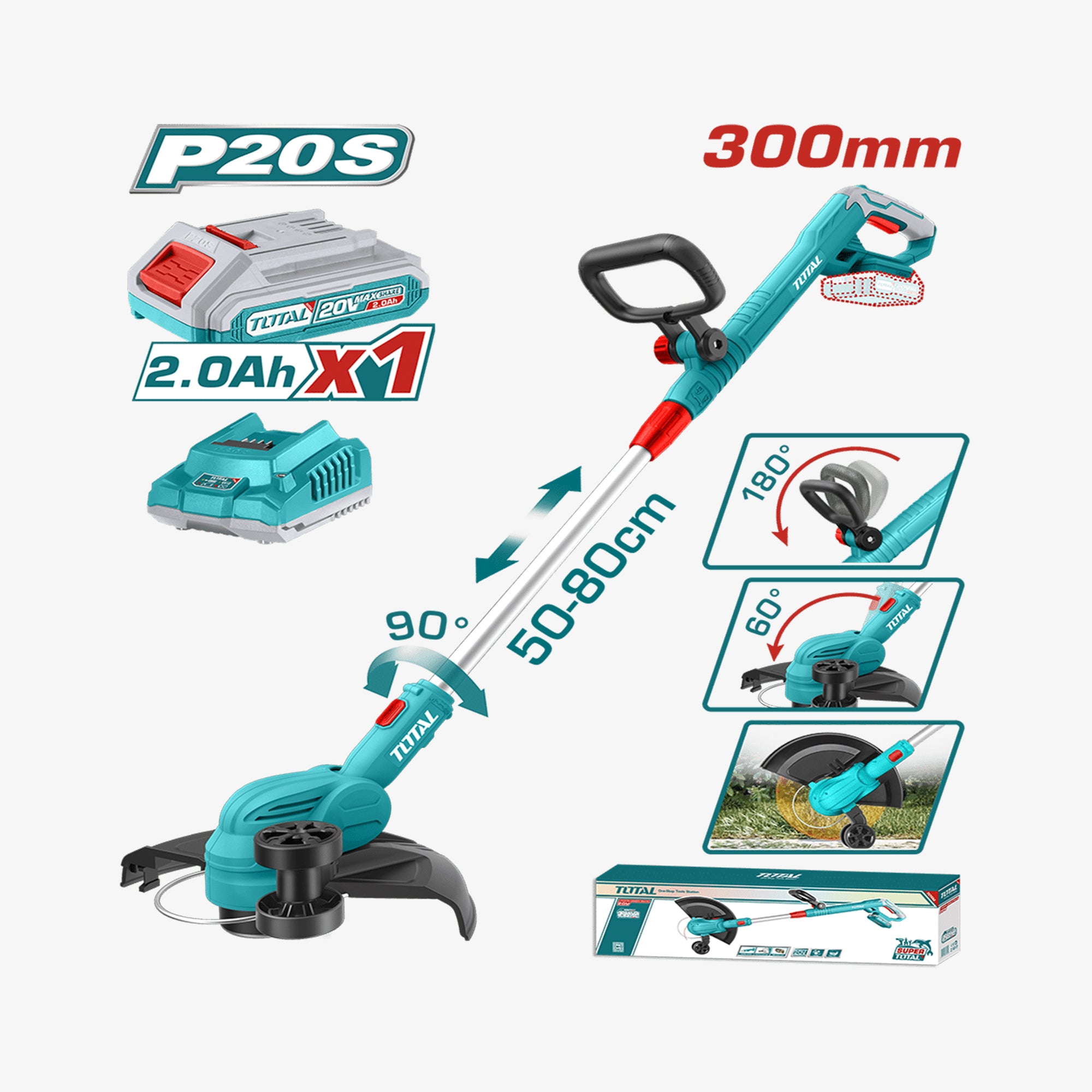 Cordless Grass Trimmer 20V 300mm
