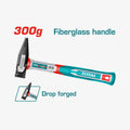 TOTAL Machinist Hammer 300g Fiberglass Handle