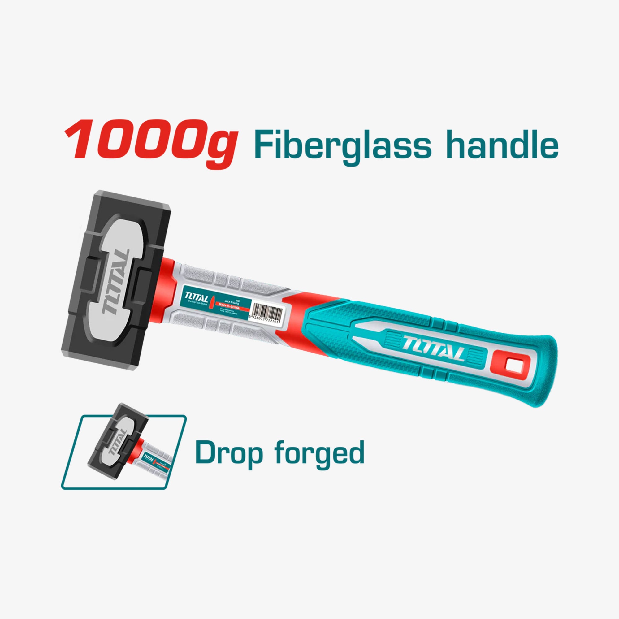TOTAL Stoning Hammer 1000g Fiberglass Handle