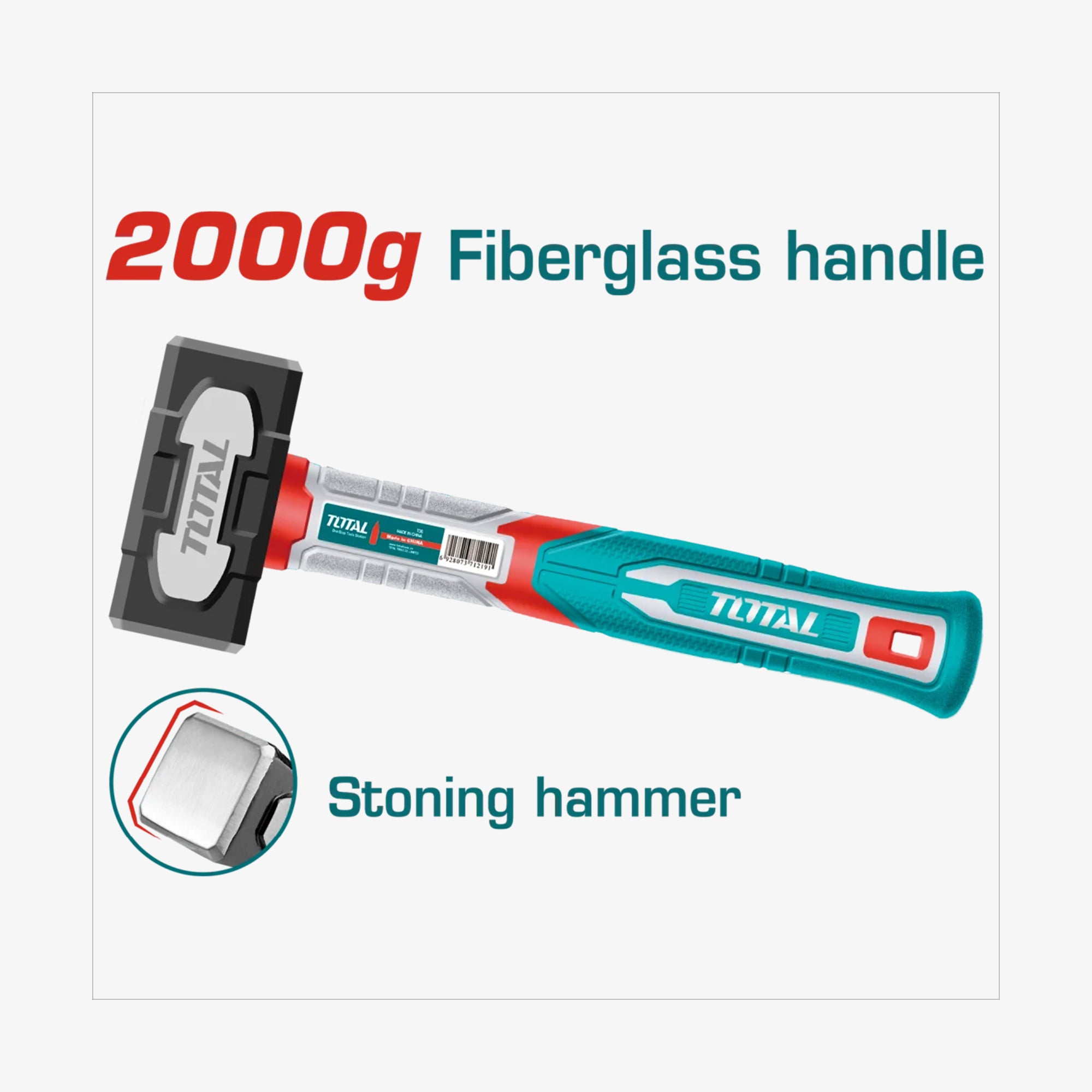 TOTAL Stoning Hammer 2000g Fiberglass Handle