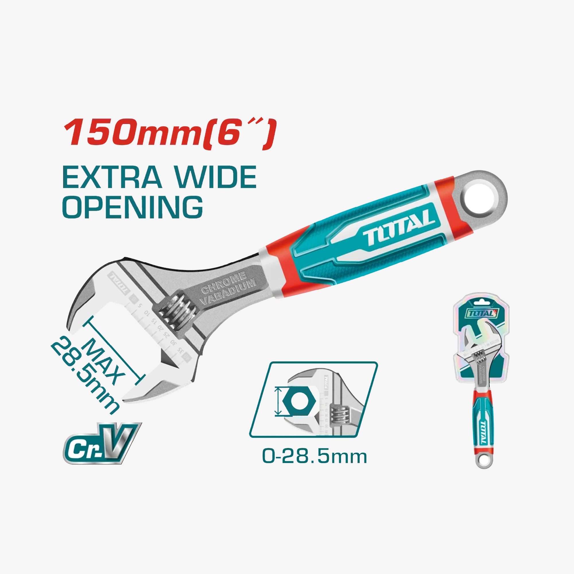 Adjustable Wrench 6" Cr-V