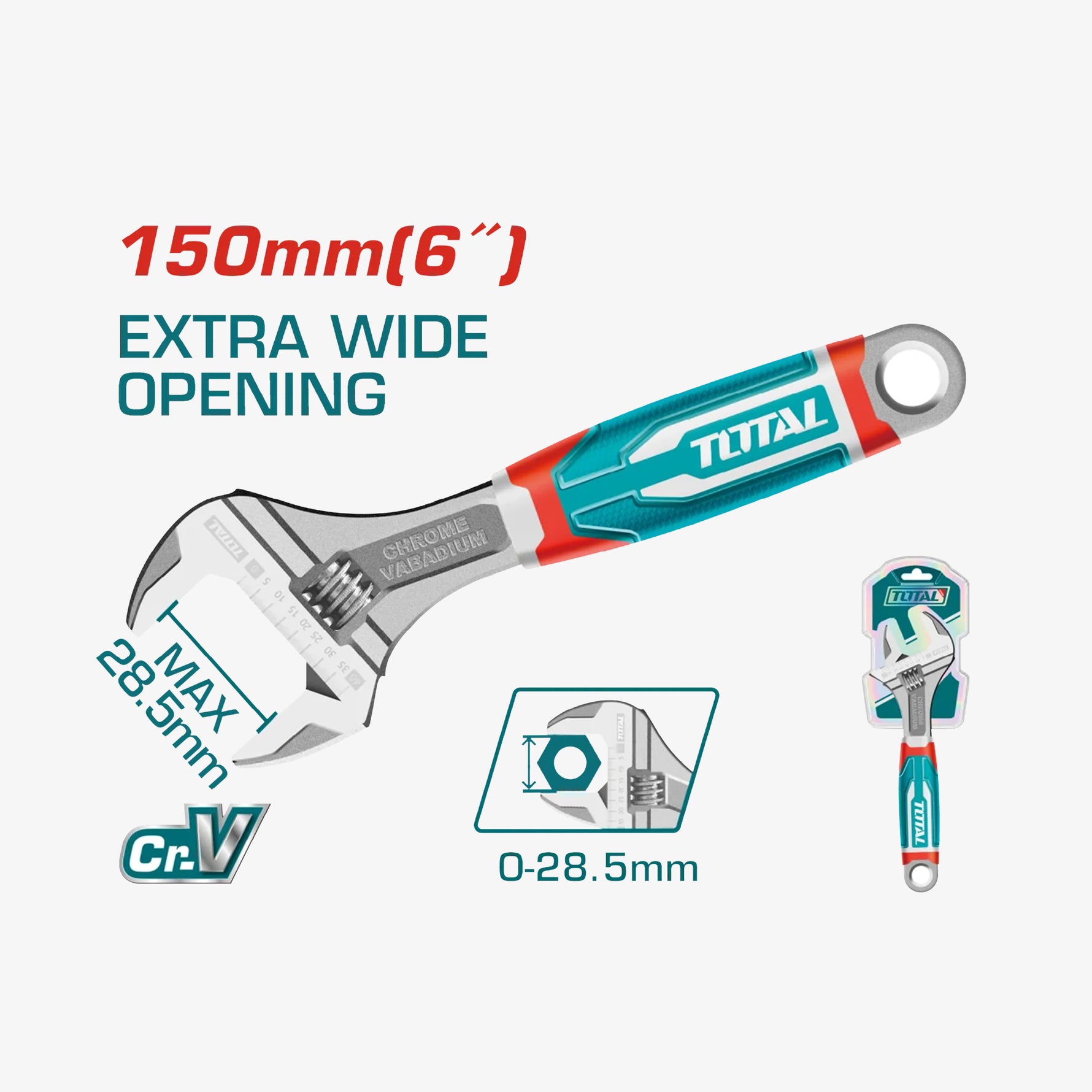 Adjustable Wrench 6" Cr-V