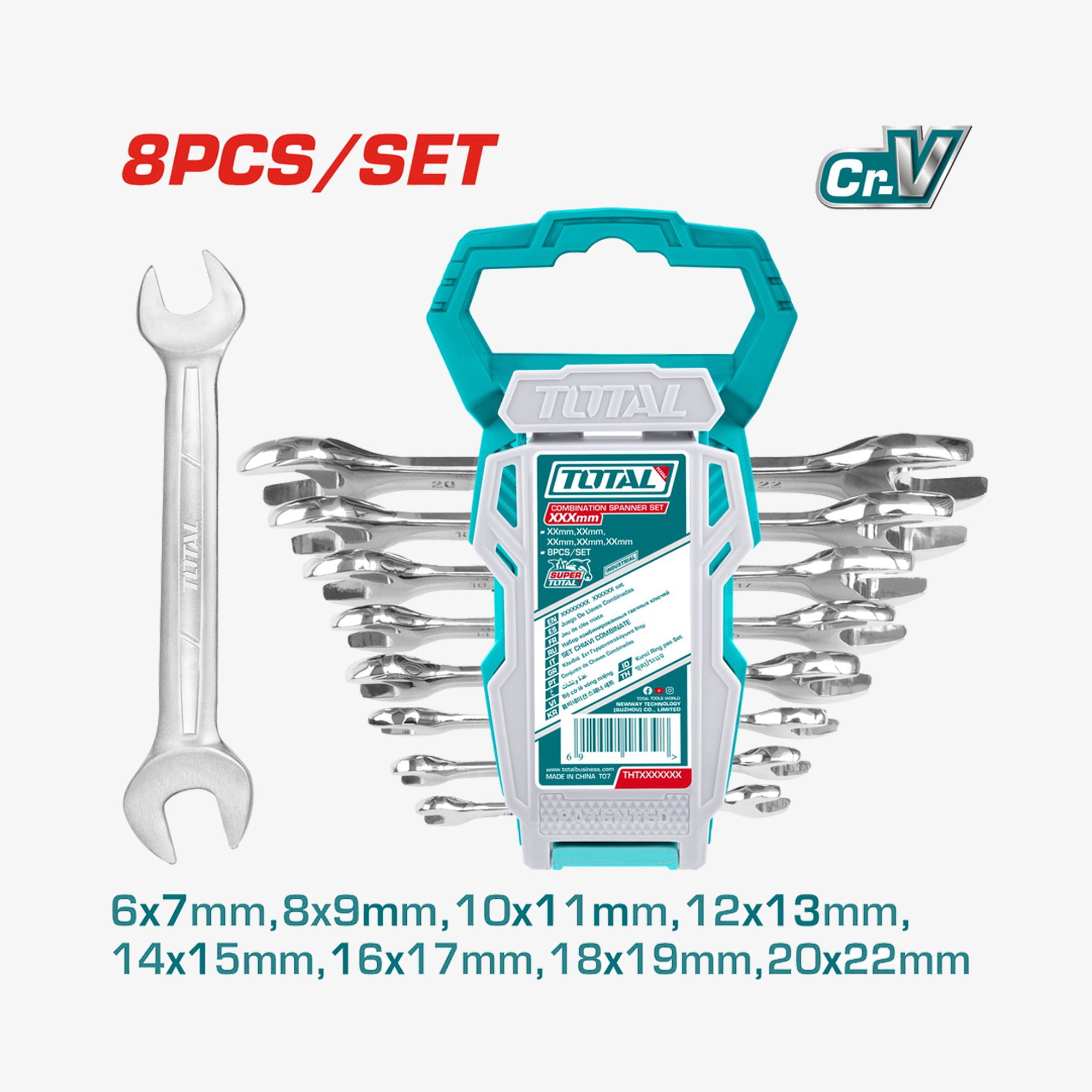 Double Open End Spanner Set 8pcs THT102386