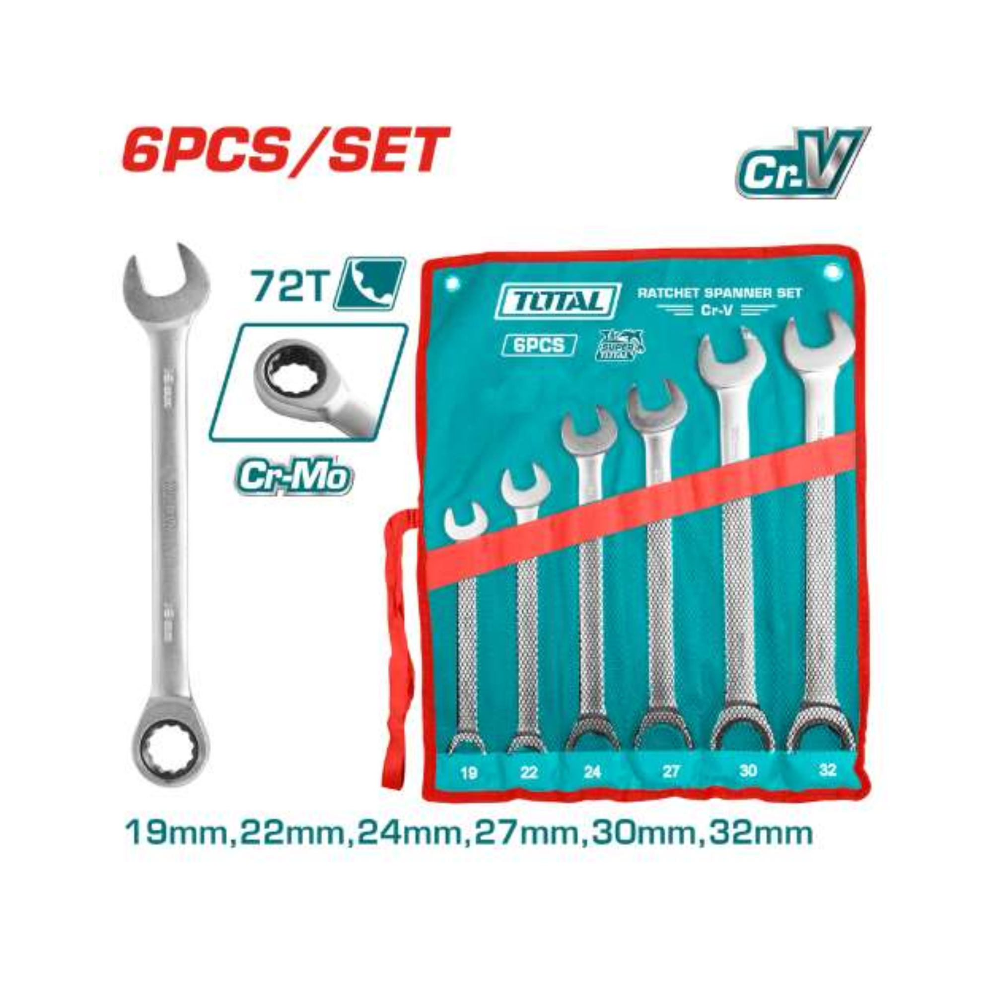 Ratchet Spanner Set 6pcs THT102RK061