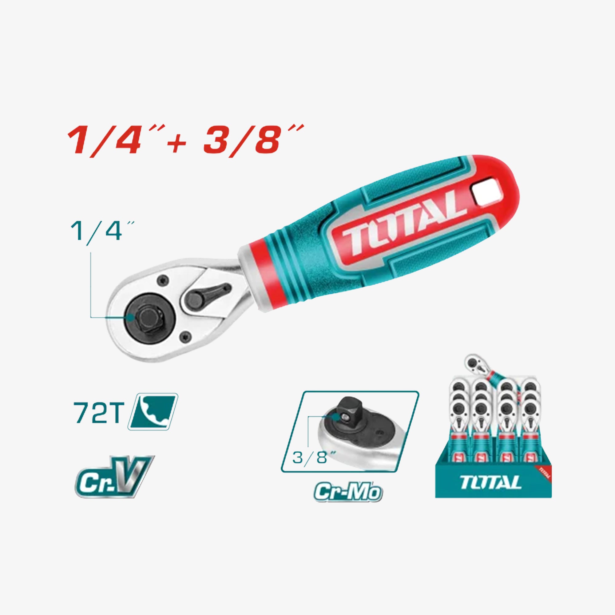 Stubby Ratchet Handle 1/4" & 3/8"