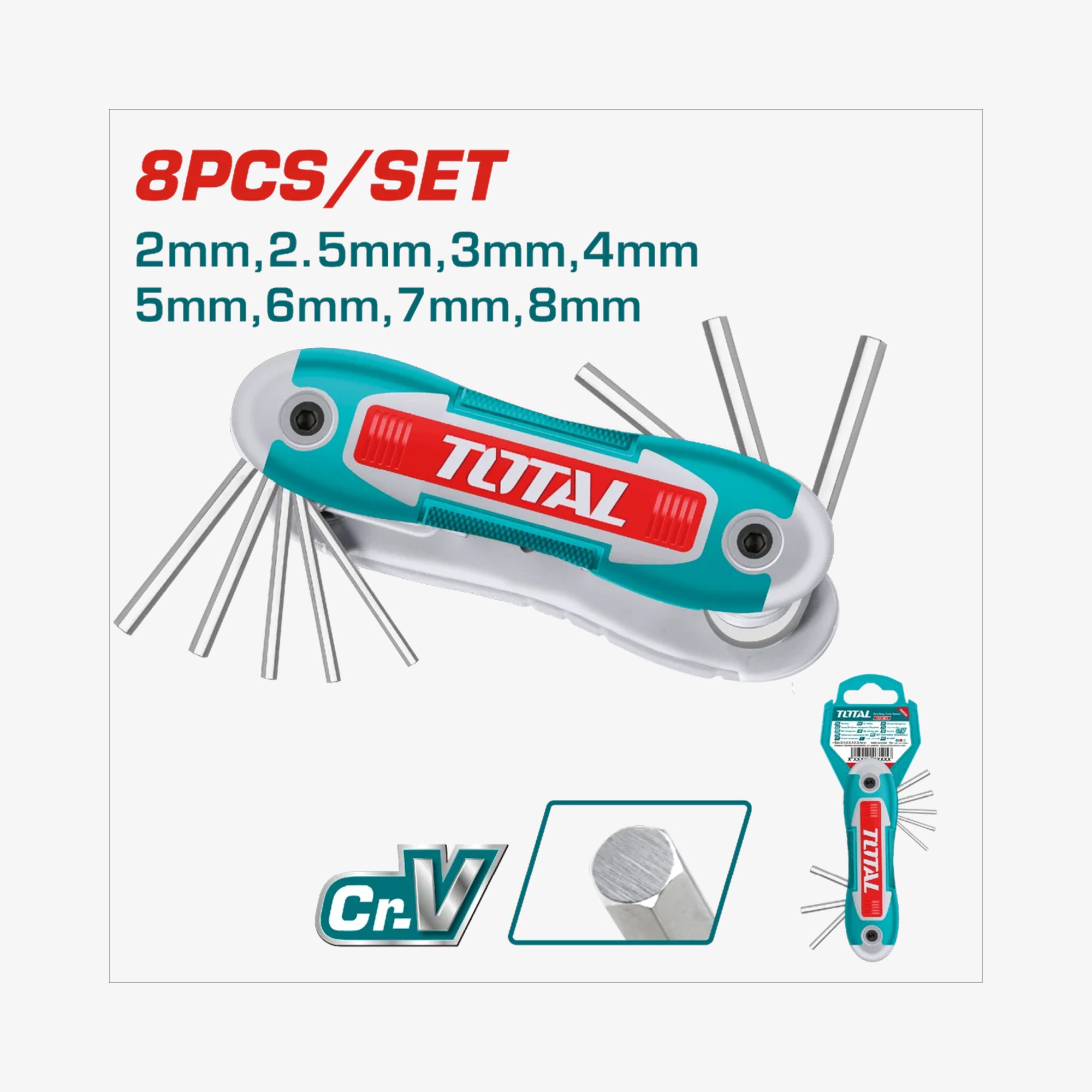 TOTAL 8 PCS Hex Key Set