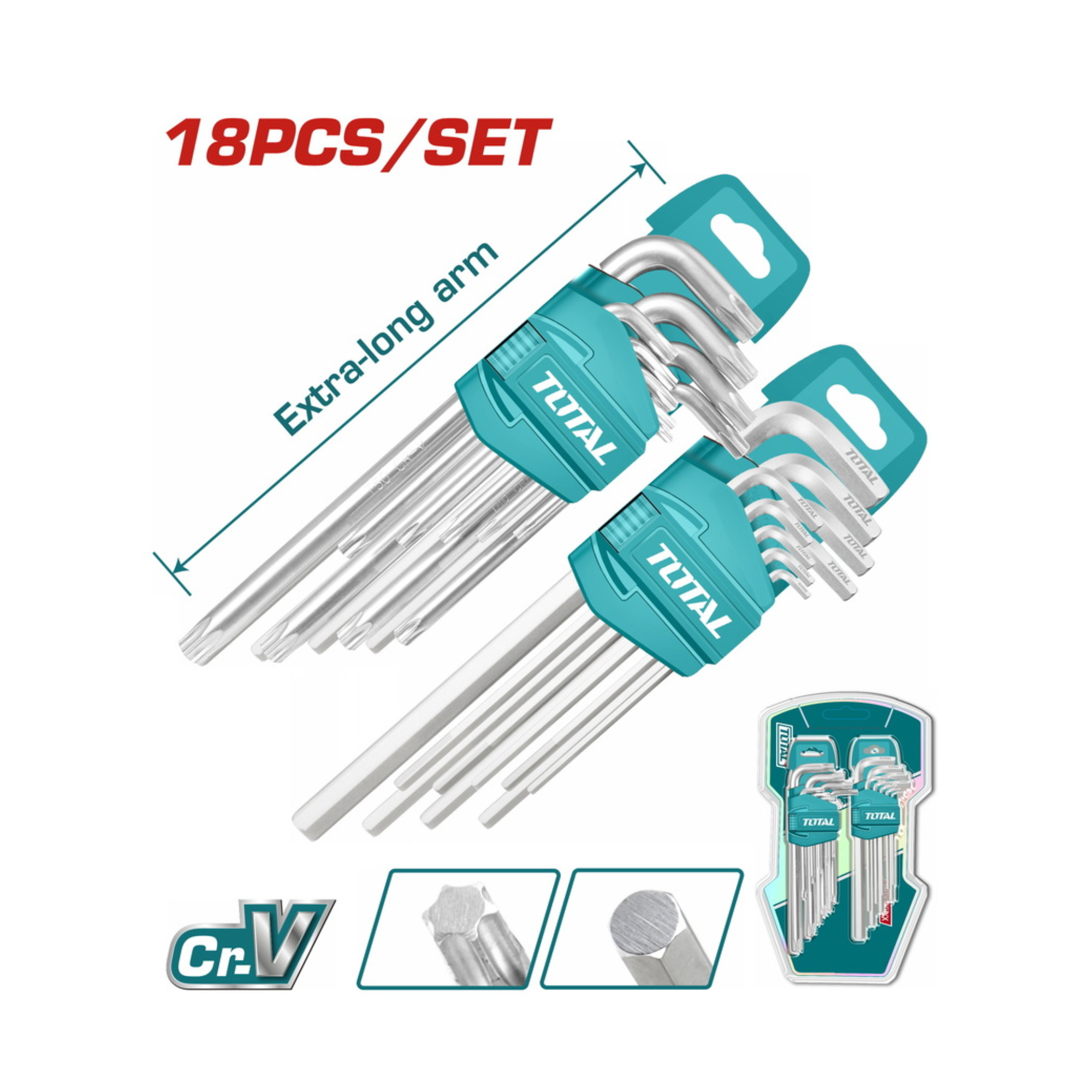 Hex Key and Torx Key Set 18pcs THT106KT0181