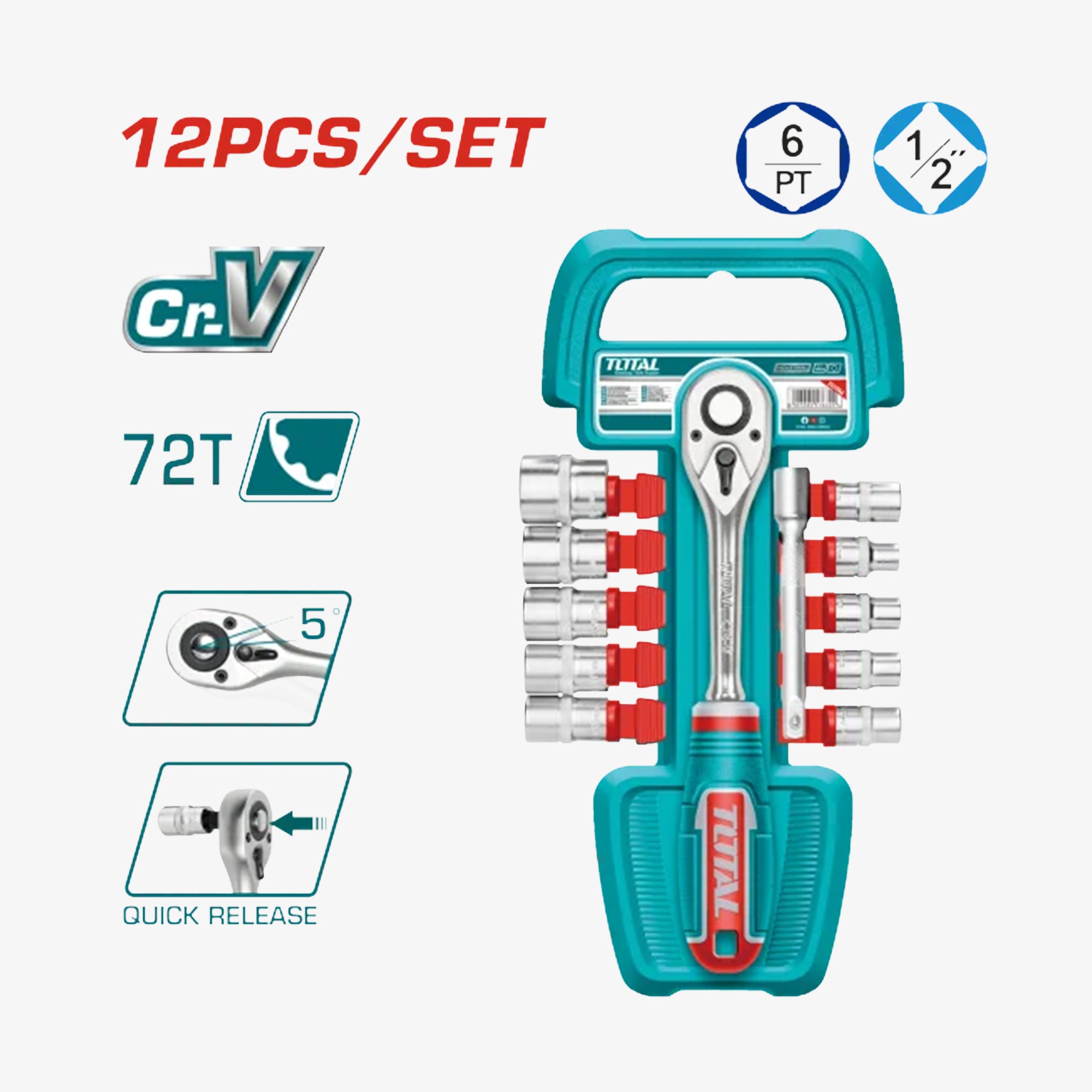 Socket Set 1/2" 12 Pcs