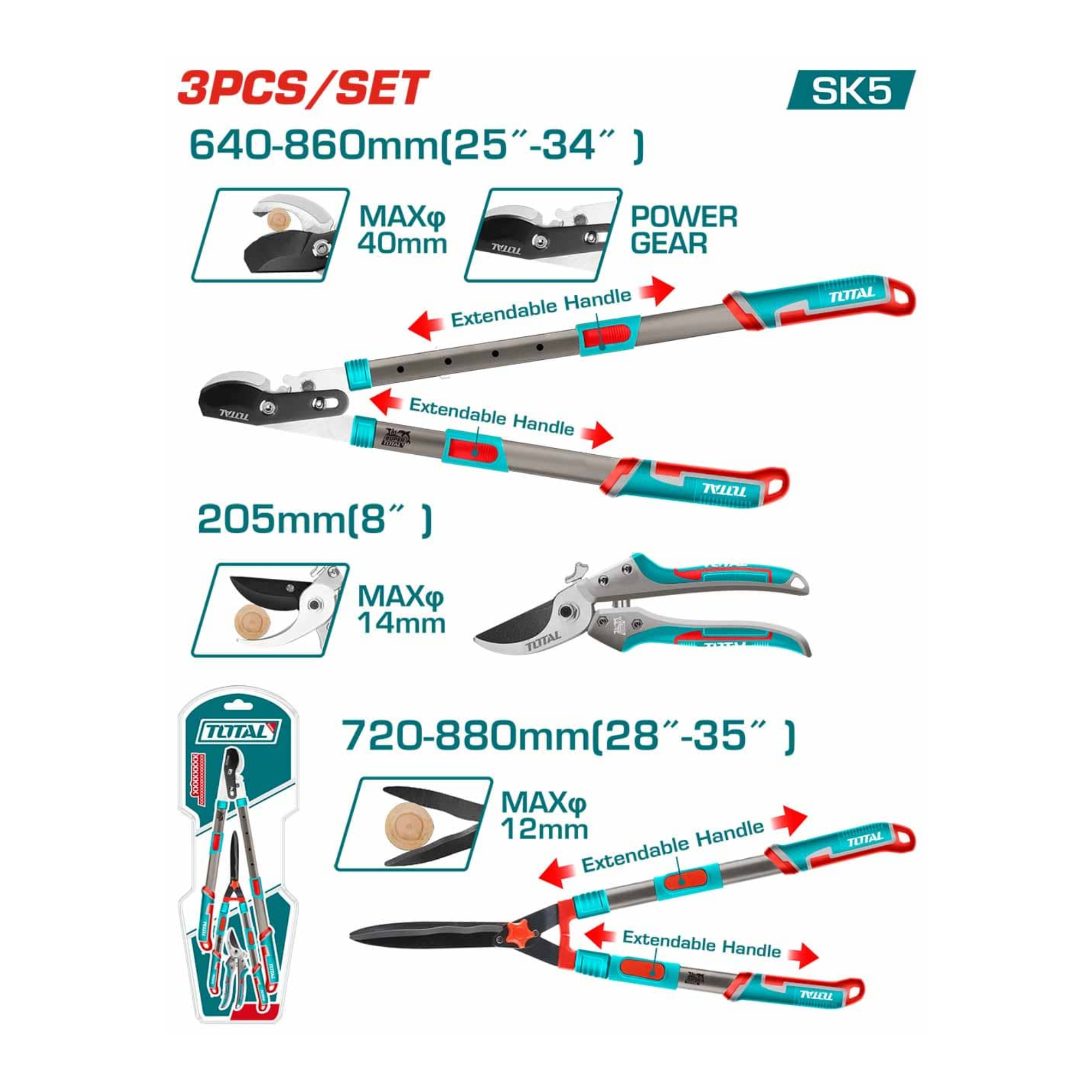3 Pcs Garden Shears Set THT1593301