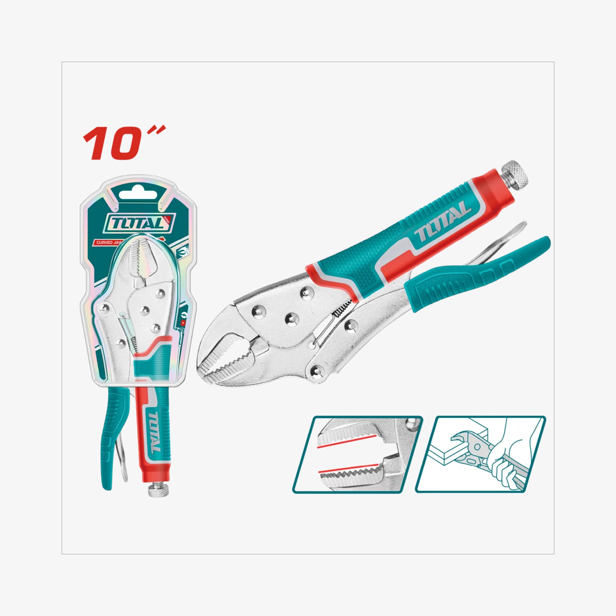 TOTAL Straight Jaw Locking Pliers 250mm