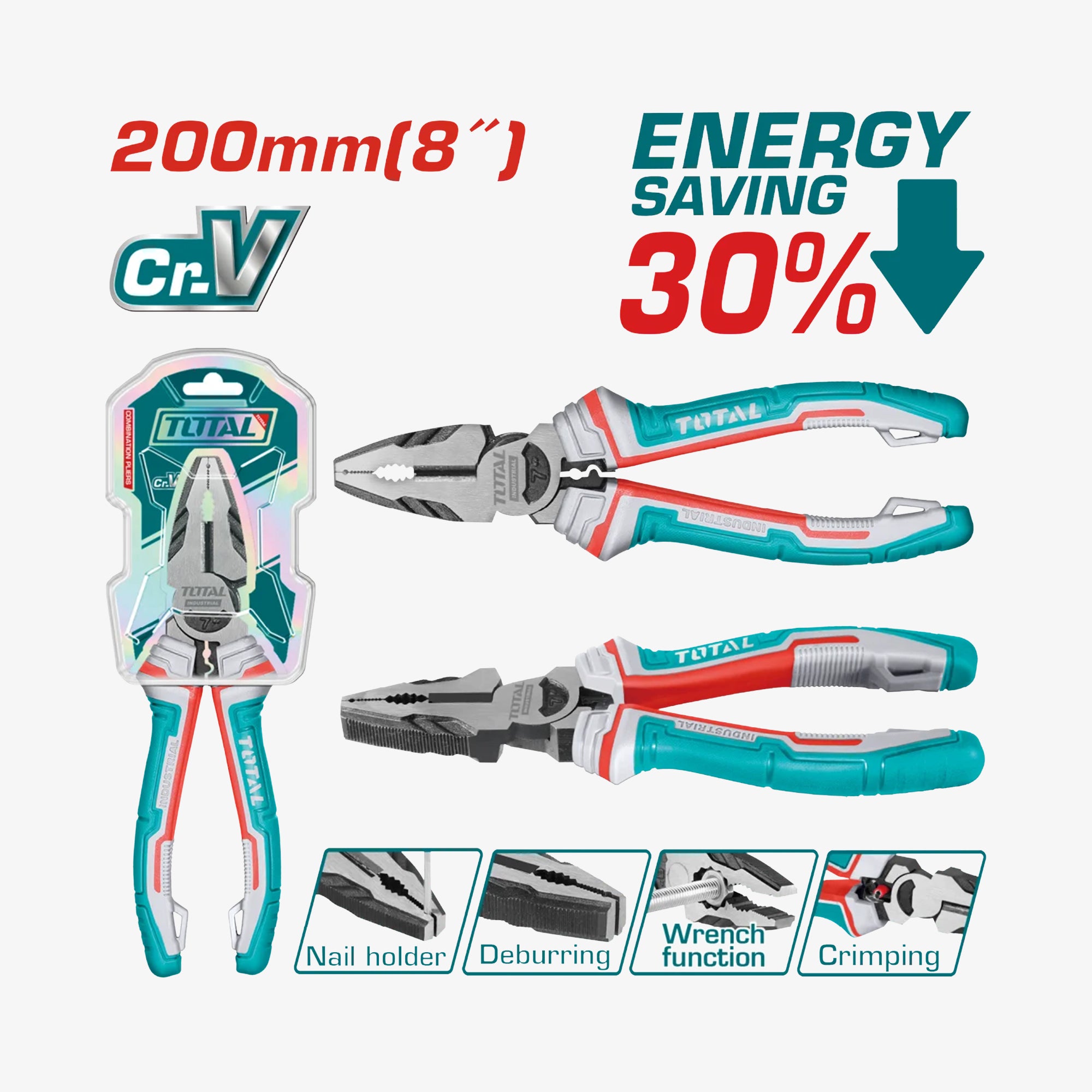 High Leverage Combination Pliers 200mm