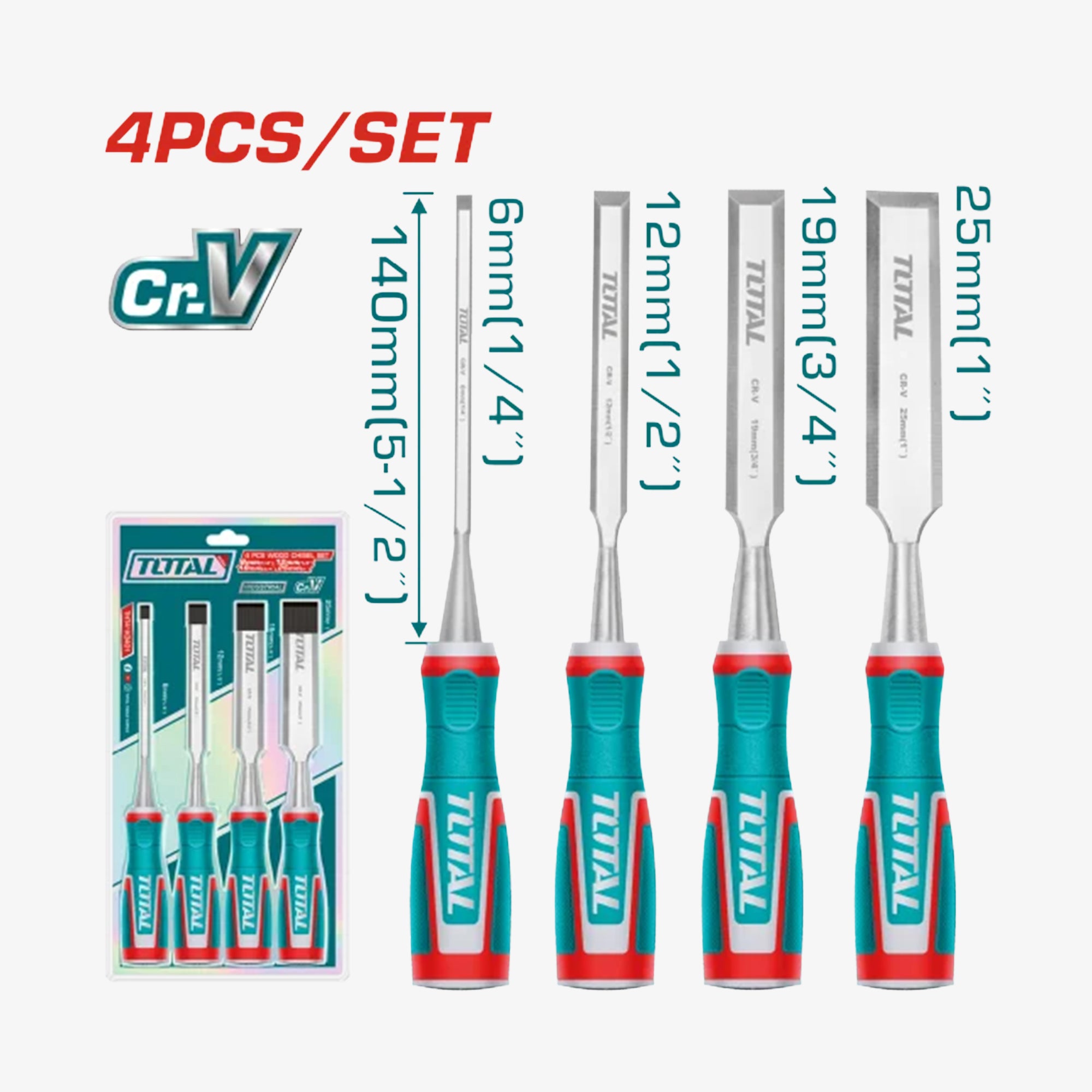 Wood Chisel Set 4 Pcs