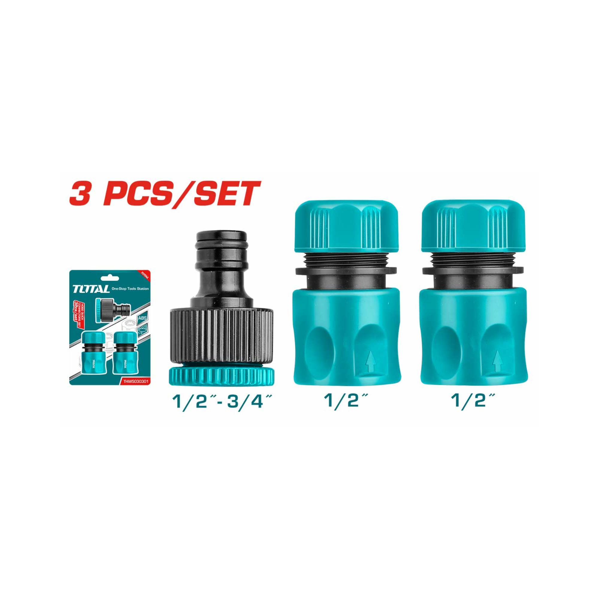 3 Pcs Hose Quick Connectors Set THWS030301