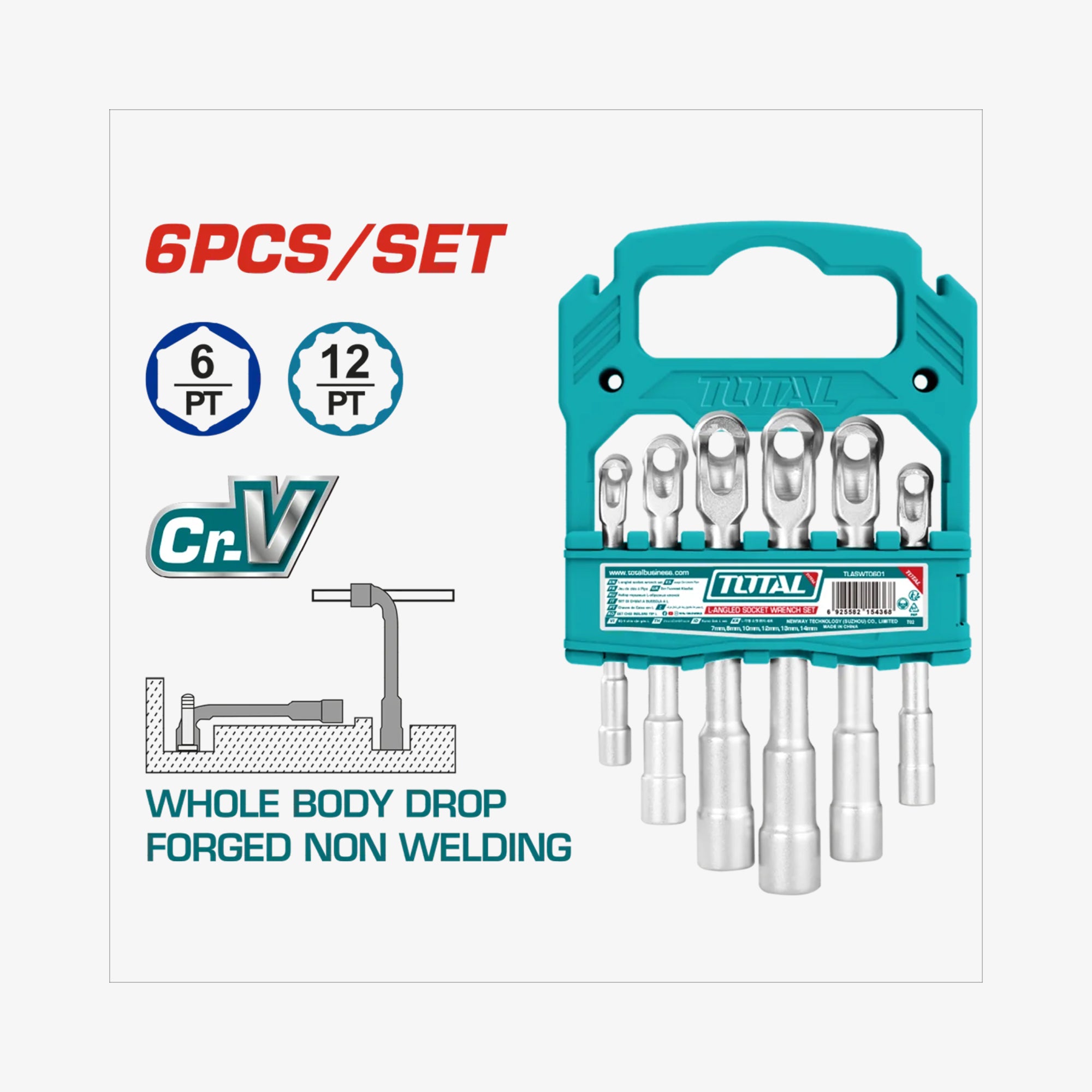 TOTAL L-Angled Socket Wrench Set 6 PCS