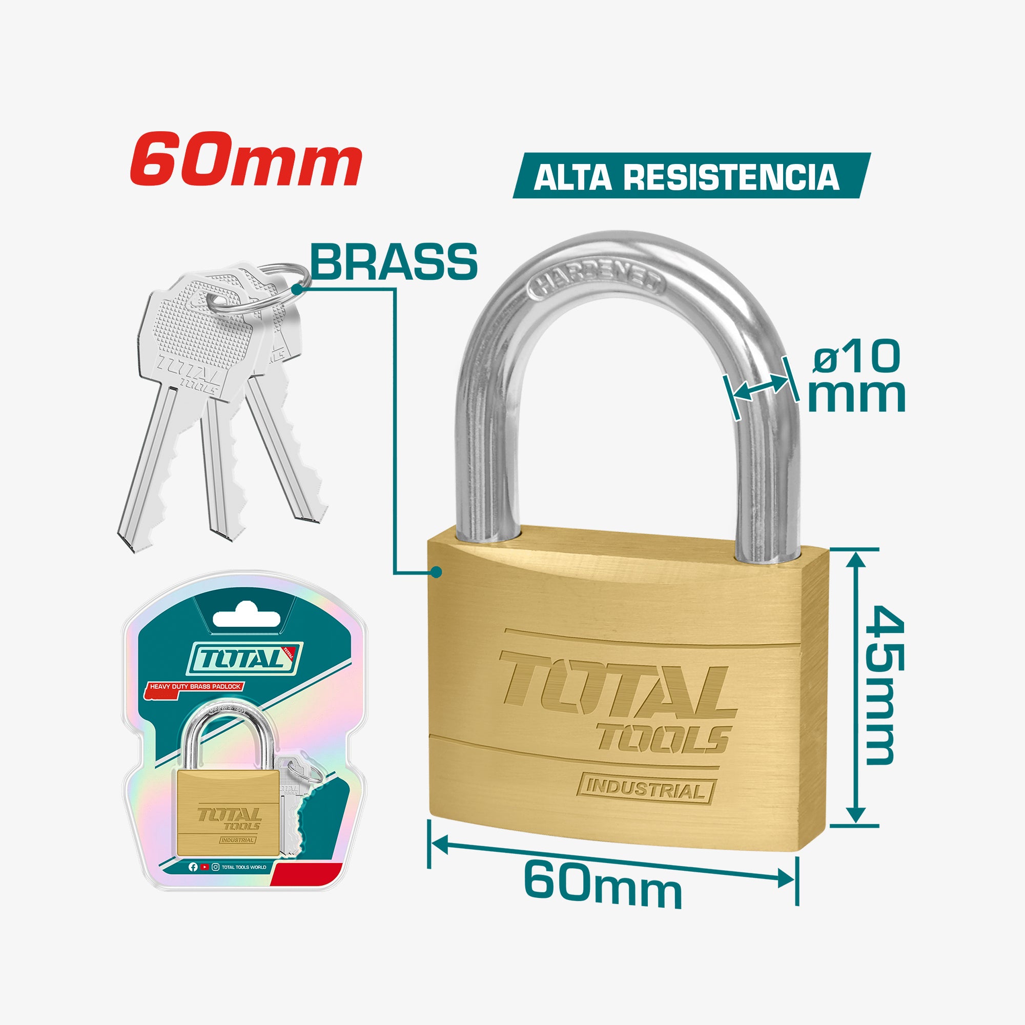 Brass Padlock 60mm