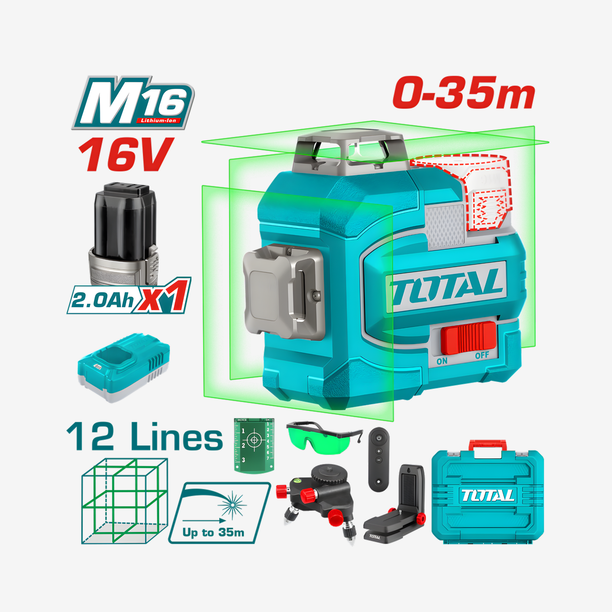 Cordless 3D Green Laser Level