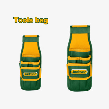 Green and yellow tool bag with Jadover branding on a white background